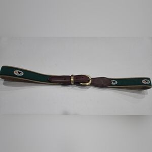 YRI Green and Brown Belt with Gold Buckle Sz.38